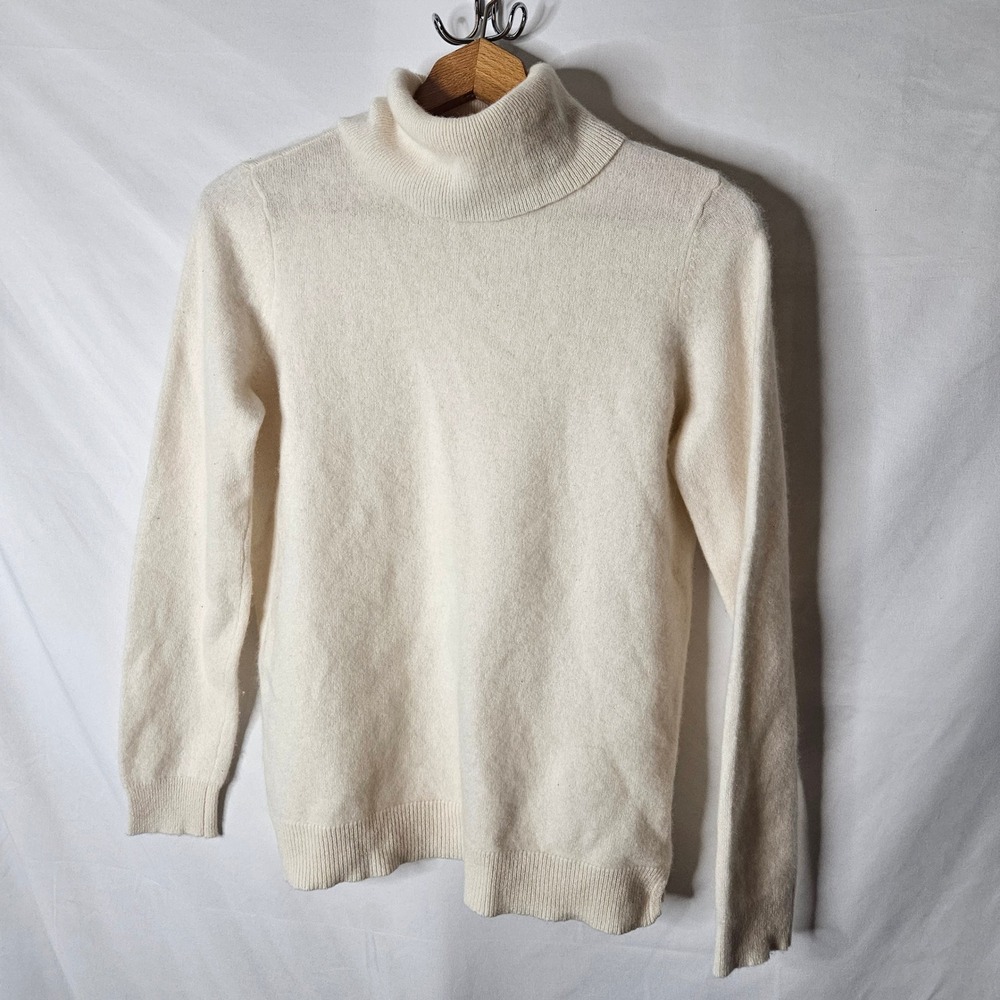 Belle France 2 Ply 100% Cashmere Turtleneck Sweater sz XL